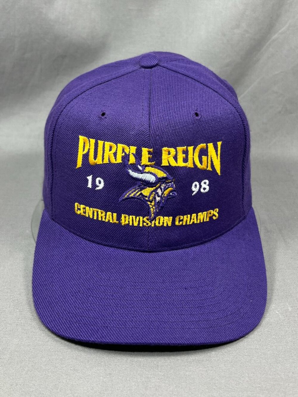 Vtg Minnesota Vikings Purple Reign Headmaster Snapback Hat Adjustable Mens 90s